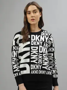 DKNY Typography Printed Pullover
