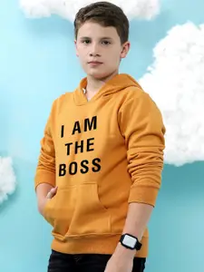 Instafab Boys Typography Printed Cotton Hooded Pullover