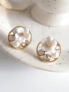 VAGHBHATT Gold-Plated Floral Studs Earrings