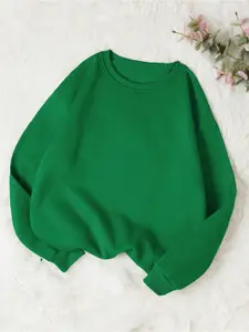 Kotty Round Neck Fleece Pullover Sweatshirt