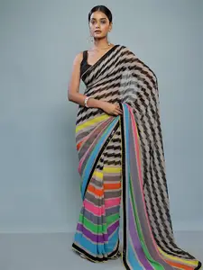 AllSilks Multicoloured Pure Chiffon Saree