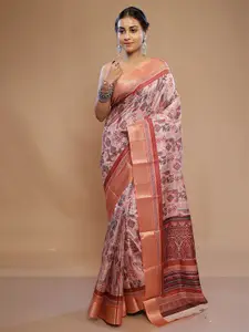 AllSilks Pink Silk Blend Murshidabad silk Saree