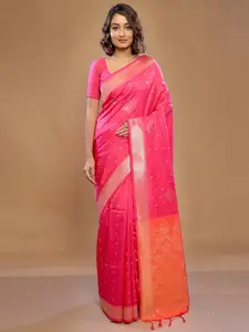 AllSilks Pink Silk Blend Saree