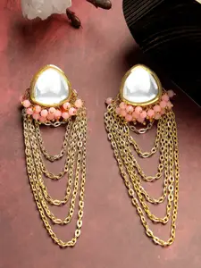 KARATCART Pink Drop Earrings