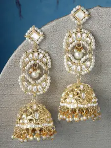 KARATCART Gold-Toned Jhumkas Earrings