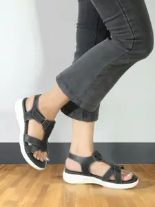 Carlton London sports Textured Open Toe Flats