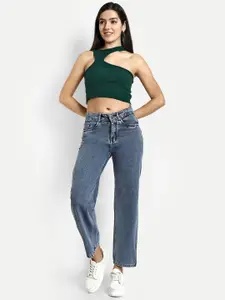 Next One Women Smart Wide Leg High Rise Clean Look Cotton Jeans
