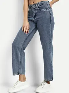 Next One Women Blue Smart Wide Leg High-Rise Jeans