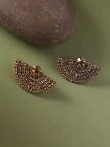 SOHI Gold Plated Artificial Stones Studded Studs Earrings