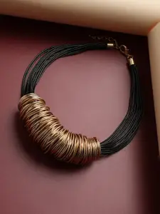 SOHI Alloy Gold-Plated Statement Necklace