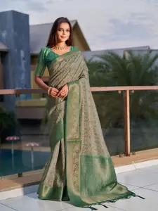 Mitera Green Pure Silk Designer Saree
