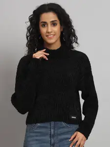 Chemistry Women Black Woollen Sweater Vest