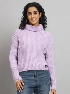 Chemistry Women Purple Woollen Sweater Vest
