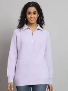 Chemistry Women Purple Woollen Sweater Vest