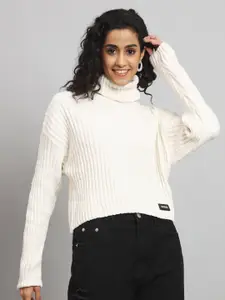 Chemistry Women White Woollen Sweater Vest