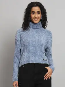 Chemistry Women Teal Woollen Sweater Vest