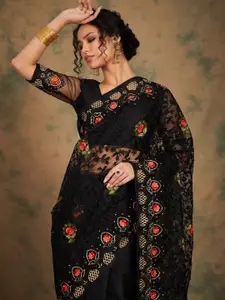 Sangria Embroidered Saree With Blouse Piece