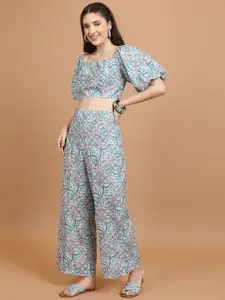 Vishudh Printed Top With Trousers Co-Ords