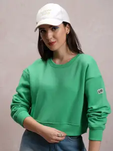 Tokyo Talkies Women Green Sweatshirt
