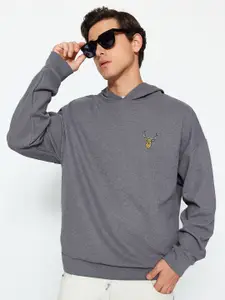Trendyol Self Design Hooded Pullover Sweatshirt