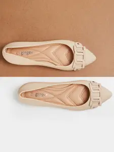 Ginger by Lifestyle Buckle Detail Pointed Toe Ballerinas