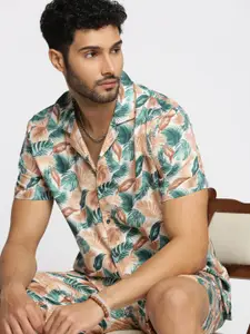 SHOWOFF Printed Oversized Shirt With Shorts Co-Ords