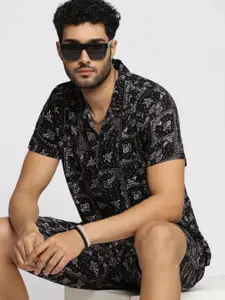 SHOWOFF Printed Oversized Shirt With Shorts Co-Ords