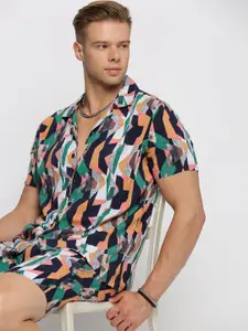 SHOWOFF Printed Oversized Shirt With Shorts Co-Ords