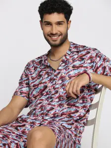 SHOWOFF Abstract Printed Shirt With Shorts Co-Ords