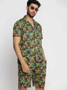 SHOWOFF Printed Oversized Shirt With Shorts Co-Ords