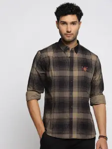 SHOWOFF Checked Standard Slim Fit Cotton Casual Shirt
