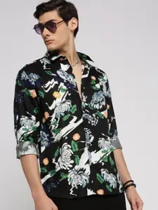 SHOWOFF Standard Slim Fit Floral Printed Cotton Casual Shirt
