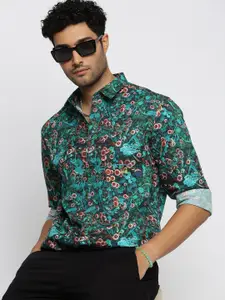 SHOWOFF Smart Slim Fit Floral Printed Cotton Casual Shirt