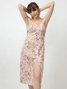 Dee Monash Floral Printed Crepe Sleeveless Sheath Dress