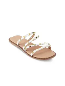 Tresmode Embellished Strappy Open Toe Flats