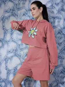 Athena Graphic Printed Sweatshirt With Short Co-Ords