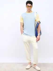 Styli Men Mid-Rise Cotton Eco-Earth Oversized Terry Jogger With Panel Pocket