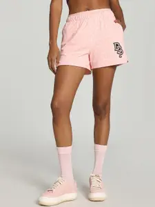 Puma x DAPPER DAN Women Loose-Fit Mid-Rise Geometric Self Design Sports Shorts