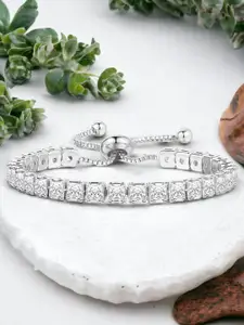Jewels Galaxy Silver Plated Wraparound Bracelet