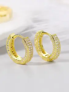 Jewels Galaxy Gold-Toned Circular Hoop Earrings