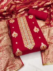 KALINI Ethnic Motifs Woven Design Zari Unstitched Dress Material