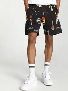 Puma CLASSICS BRAND LOVE Mens Mid-Rise Graphic Printed Cotton Sports Shorts