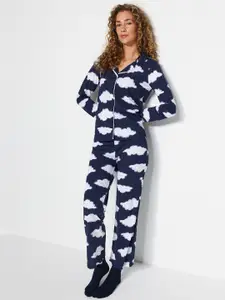 Trendyol Women Conversational Printed Night suit