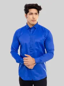 INDIAN THREADS Men Blue Slim Fit Formal Shirt