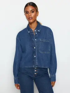Trendyol Button-Down Collar Cropped Casual Shirt
