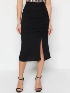 Trendyol Ruched Pencil Midi Skirt