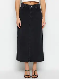 Trendyol Pure Cotton Straight Midi Skirt