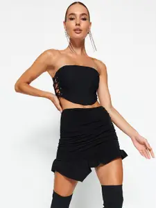 Trendyol Siyah Gathered Pencil Mini Skirt