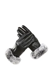 Alexvyan Thermal Warm Soft Fur Leather Winter Gloves