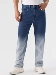 The Souled Store Men Straight Fit Heavy Fade Clean Look Stretchable Jeans